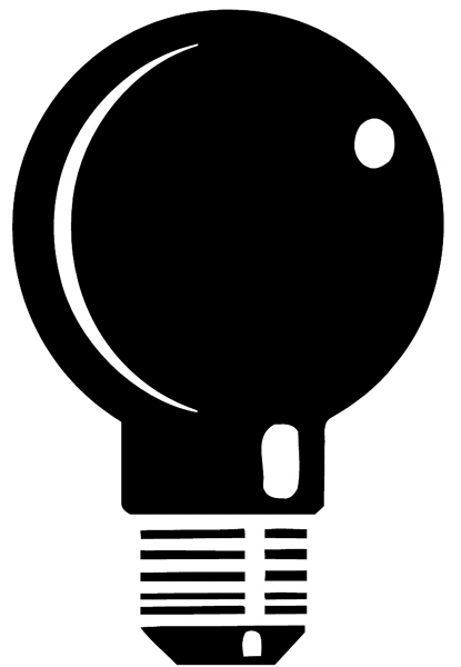 Light bulb silhouette vinyl sticker. Customize on line. Electricians Lamps Lighting 031-0080